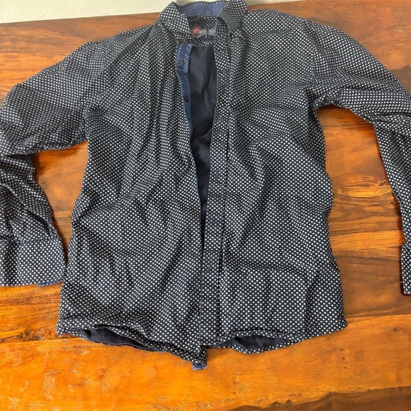 English Laundry Men's Blue Polka Dot Long Sleeve Button-Up Shirt M - Picture 1 of 7